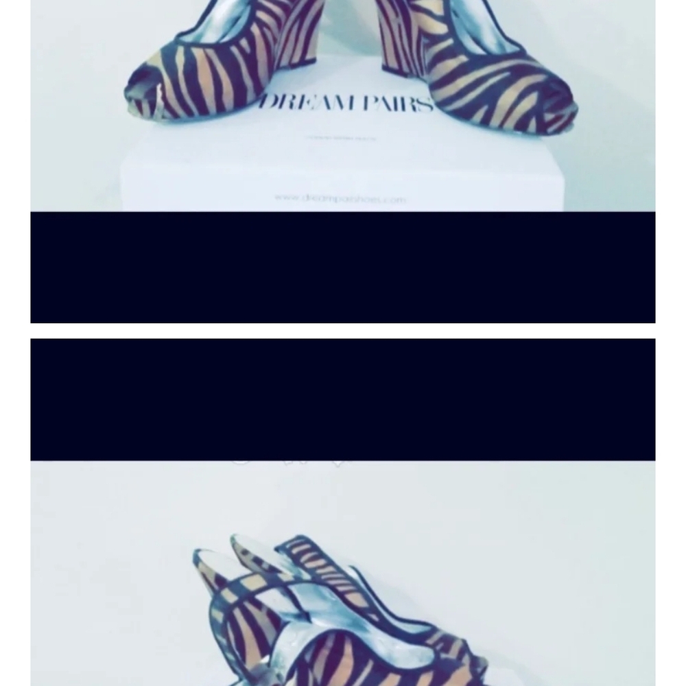 Zebra Print Peep Toe Heels